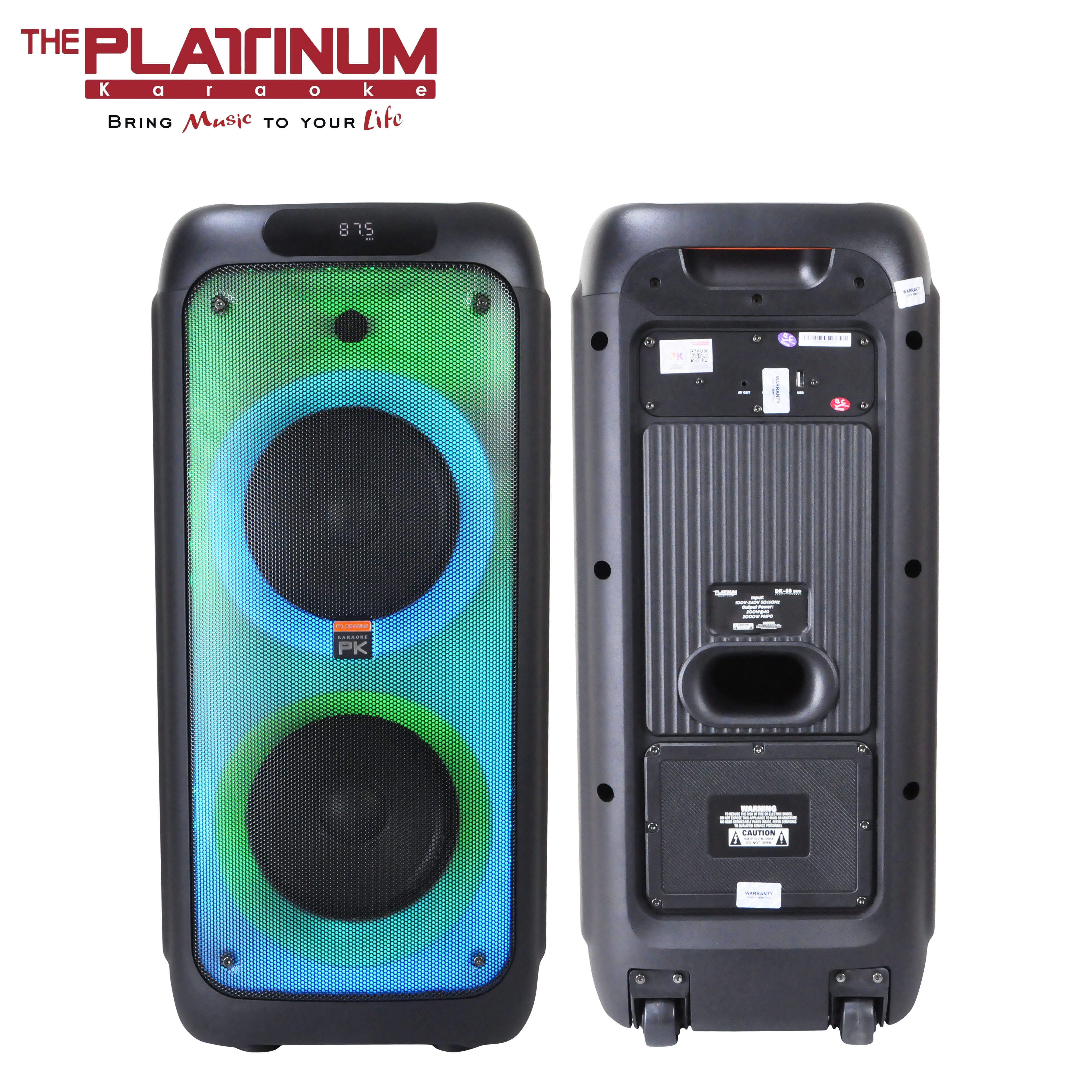 Platinum By Winland DK-88 Duo Portable Party Jukebox Speaker Built-in ...