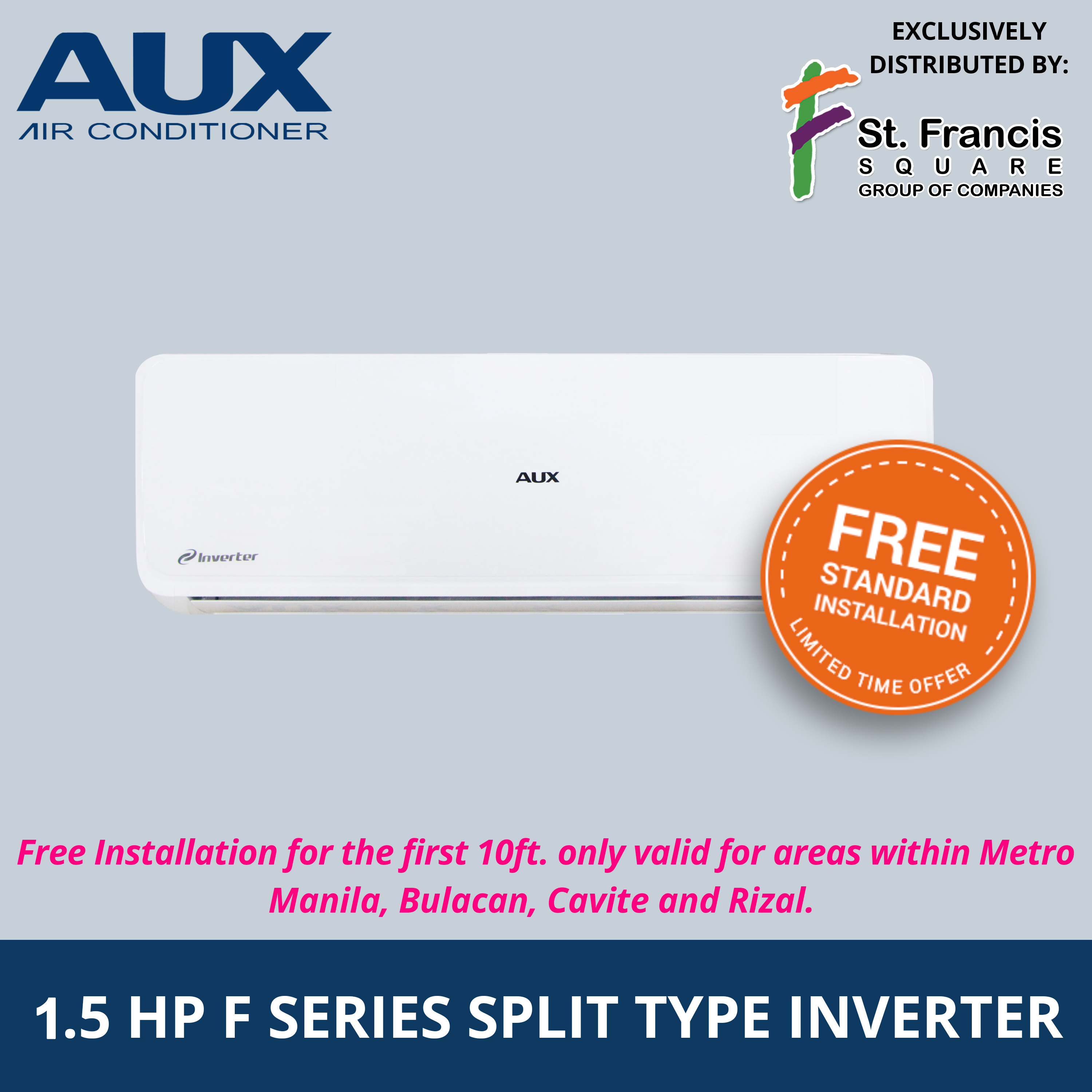 AUX Aircon 1.5 HP F Series Split Type Inverter Lazada PH
