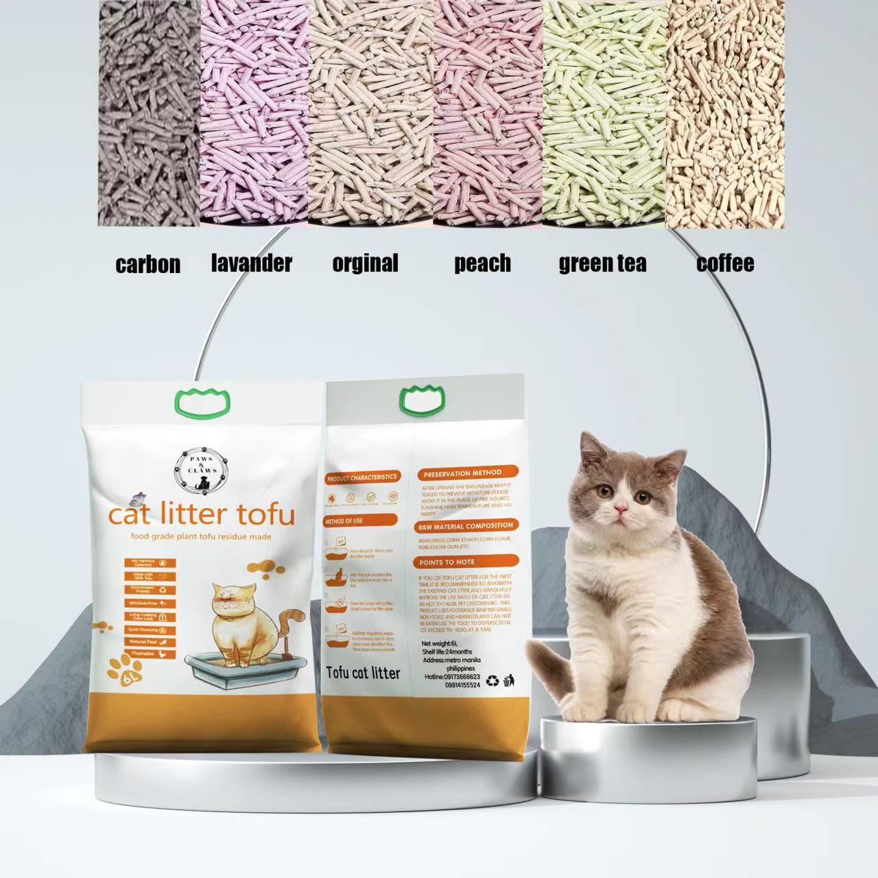 Tofu Cat Litter Sand 6L Flushable Cat Sand Food Grade Plant Tofu