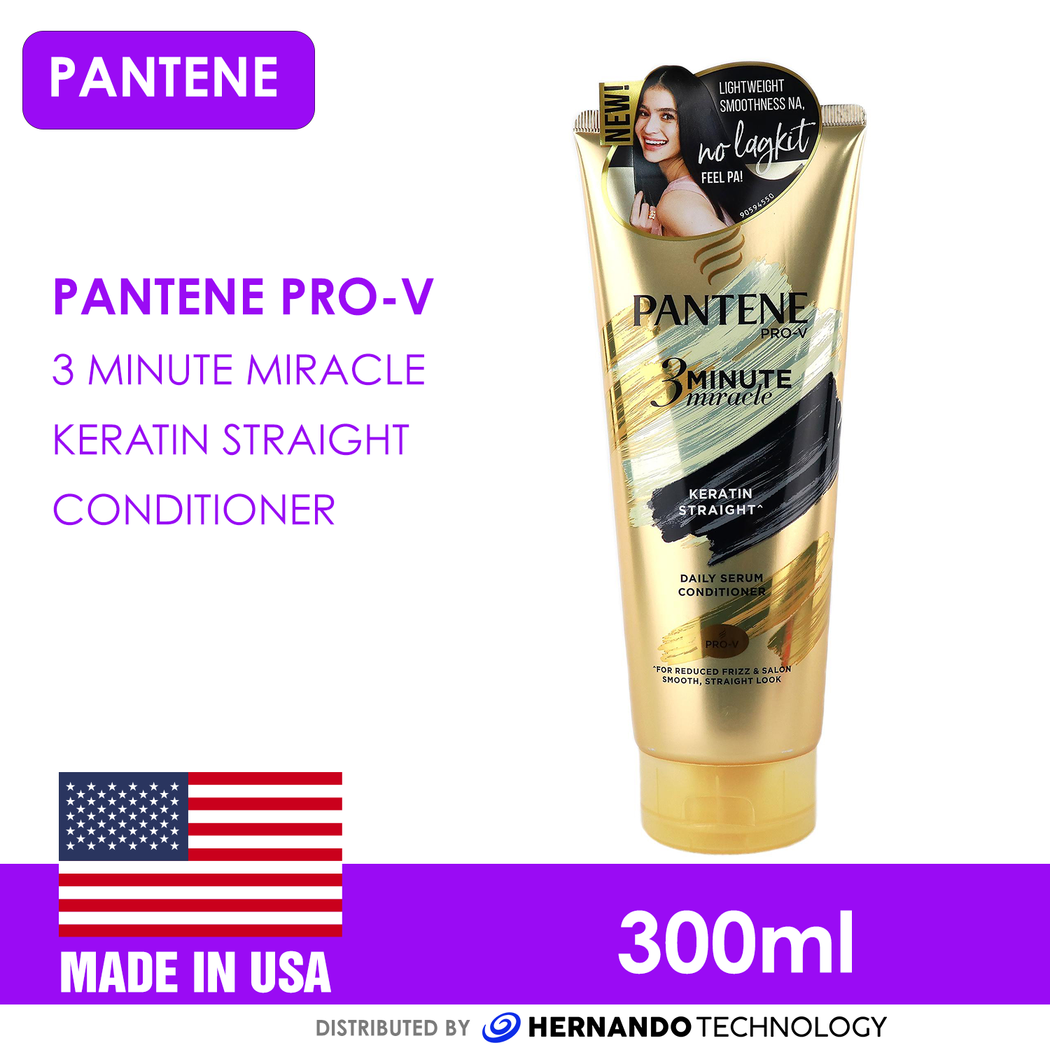 Pantene ProV 3 Minute Miracle Keratin Straight Conditioner 300 mL Lazada PH