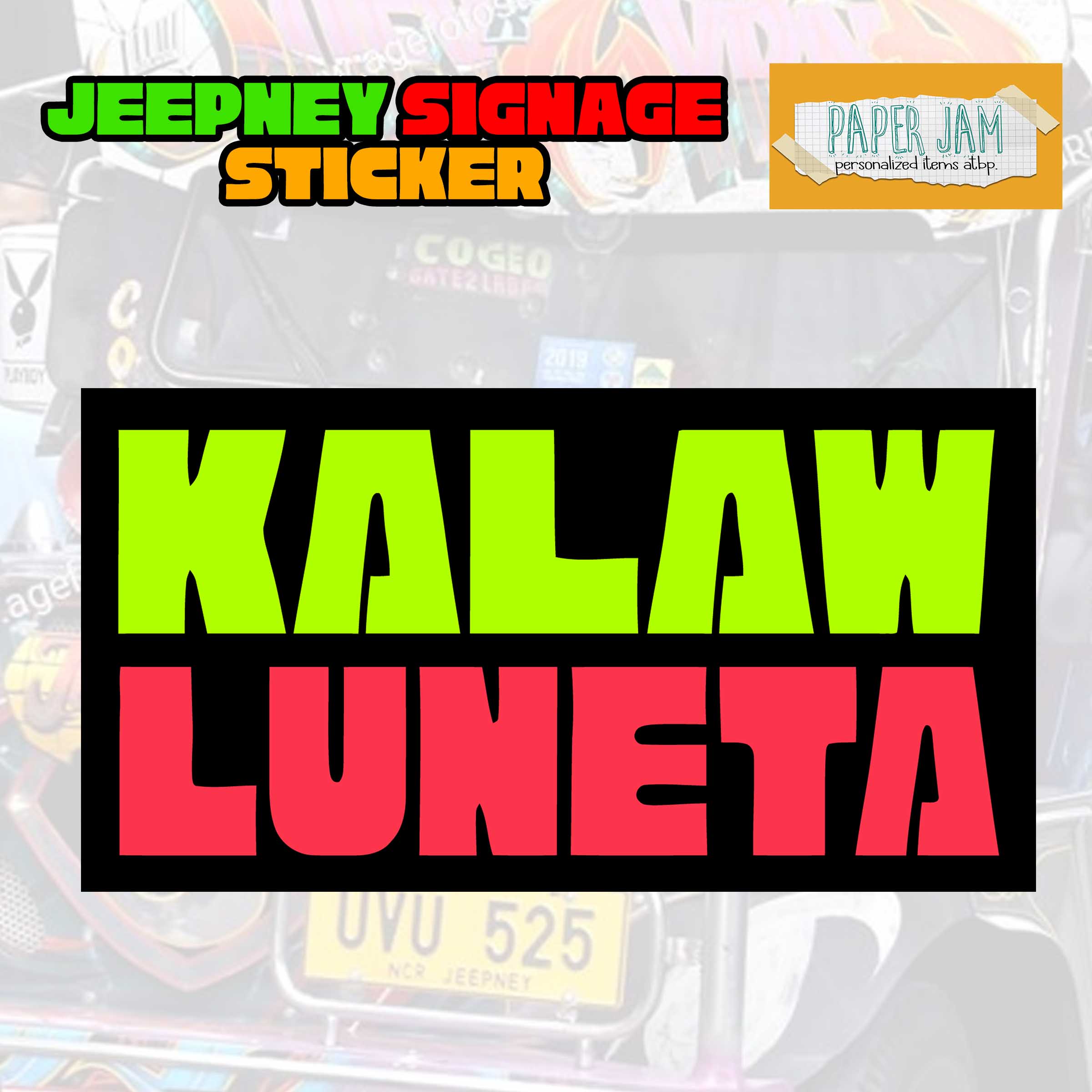 Jeepney Signage Vinyl sticker in5 mm sintra board Souvenir, Novelty