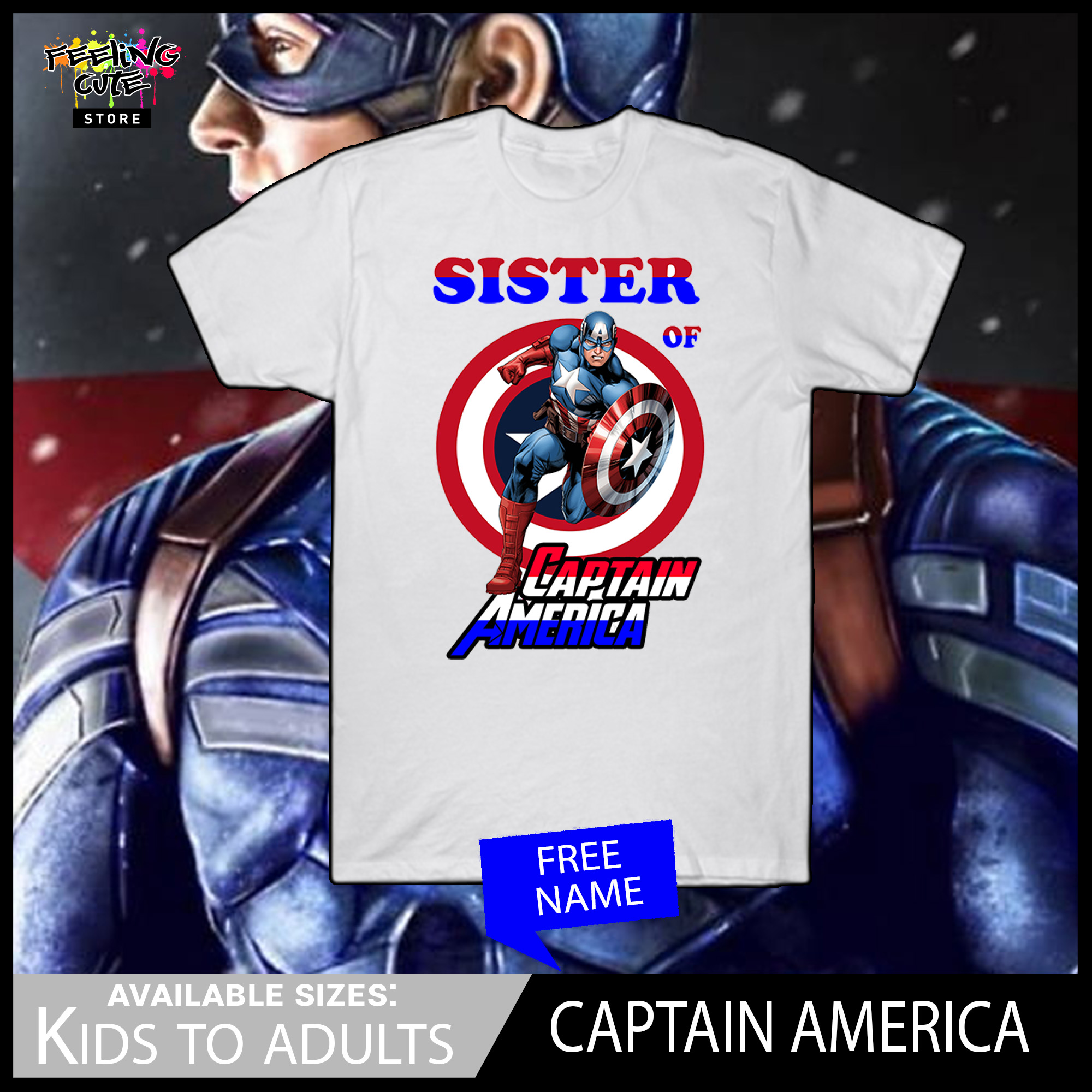 Captain America Family Number Shirt for Kids to Adults Unisex Lazada PH