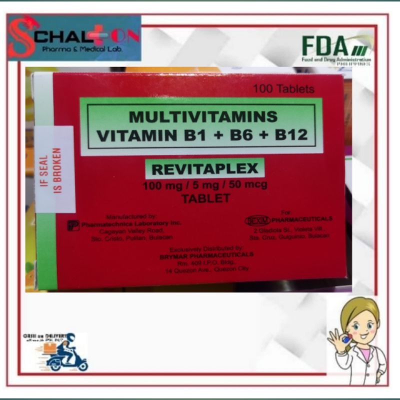 MULTIVITAMINS B1 B6 B12 (REVITAPLEX) 100mg / 5mg /50mg /50mcg Tablet