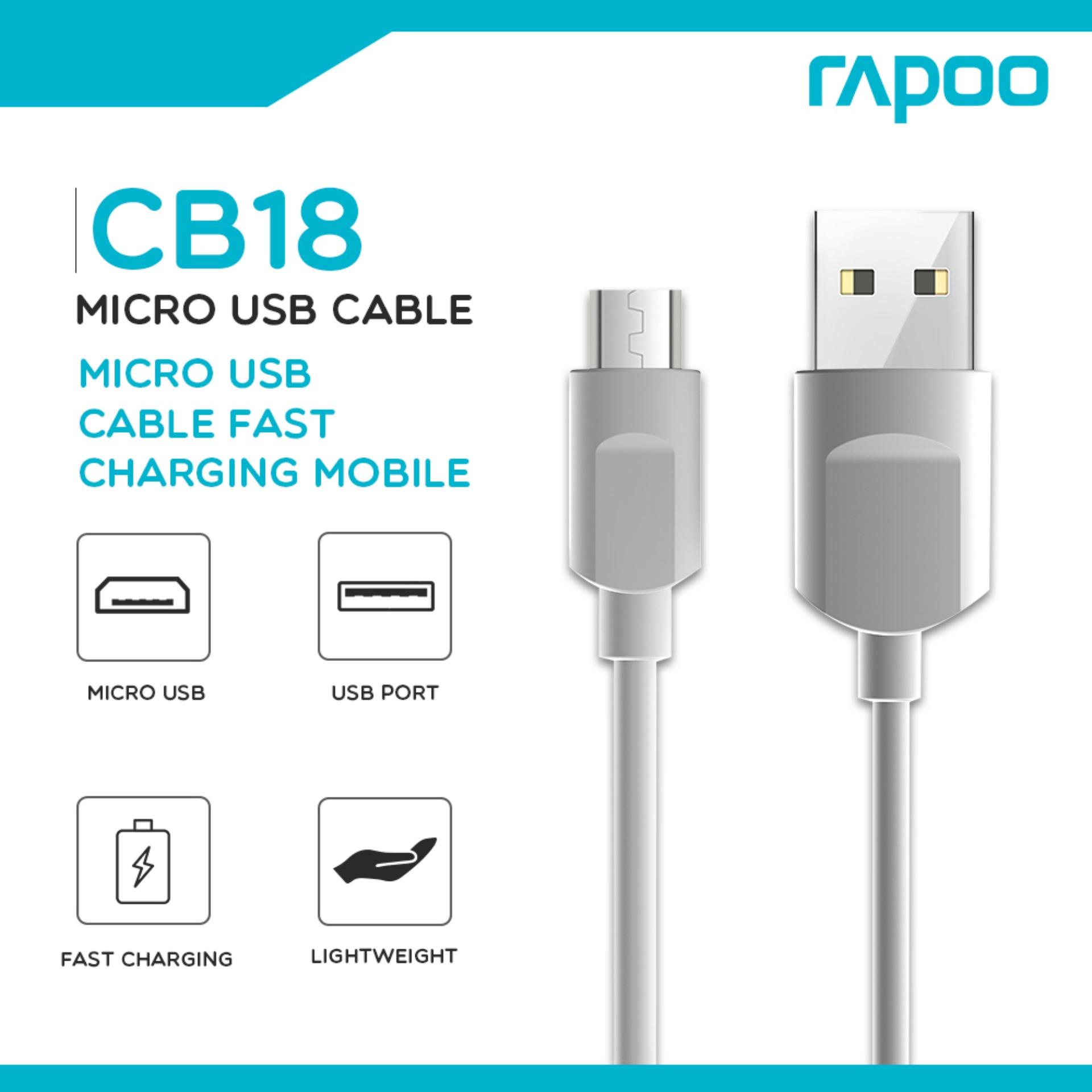 Rapoo 1M Micro USB Cable CB18 Fast Charge Data Transfer Sync & Charge Cable