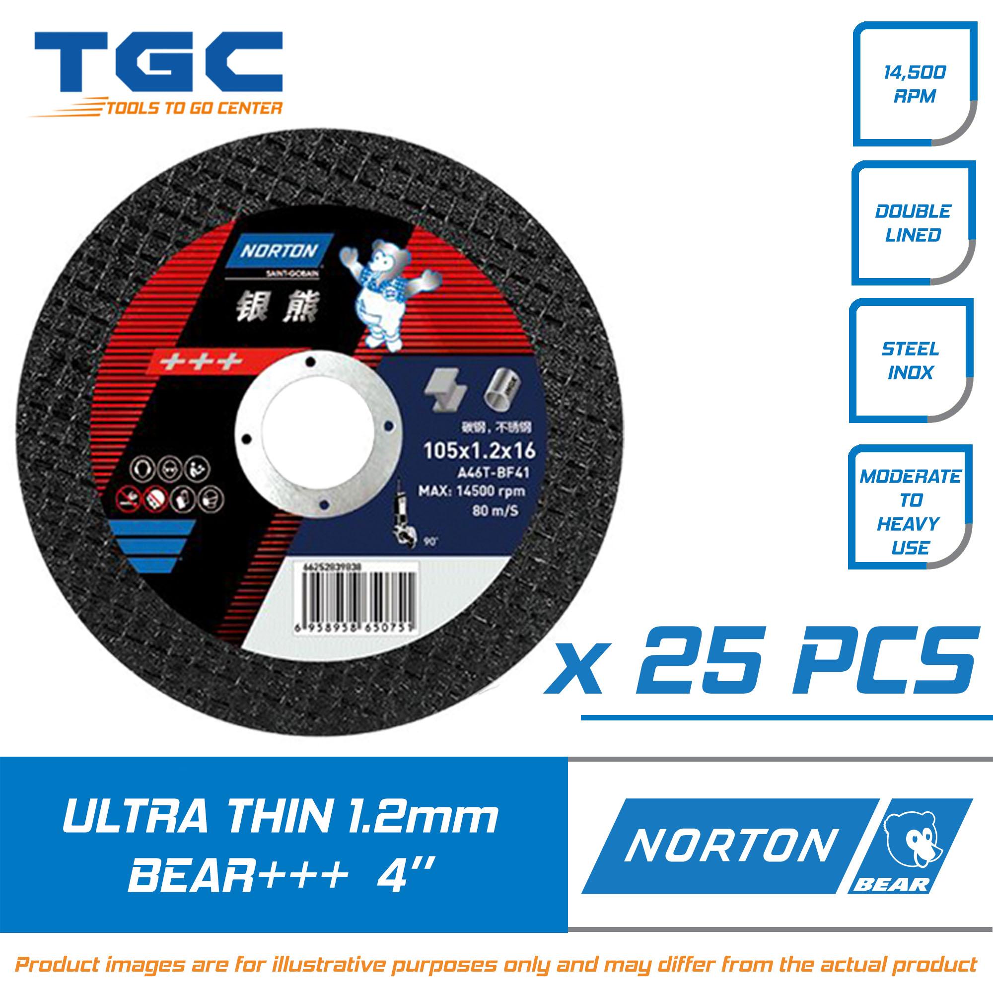 25PCS Norton Cutting Disc Bear 1.2mm Ultra Thin 4 inches (105mm x 1.2mm