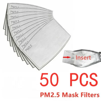 PM2.5 Activated Carbon Filter Face veil Breathing Insert Protective Mouth Ma /50pc PM2.5 activated carbon filter veil filter sheet gasket adult