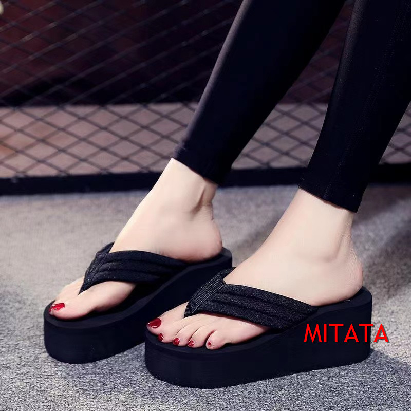 MITATA 7cm Height Lightweight Wedge Slipper Flip Flop For Women Lazada PH