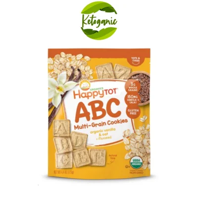 Happy Tot ABC Multi-Grain Cookies Organic Vanilla & Oat + Flaxseed 125g