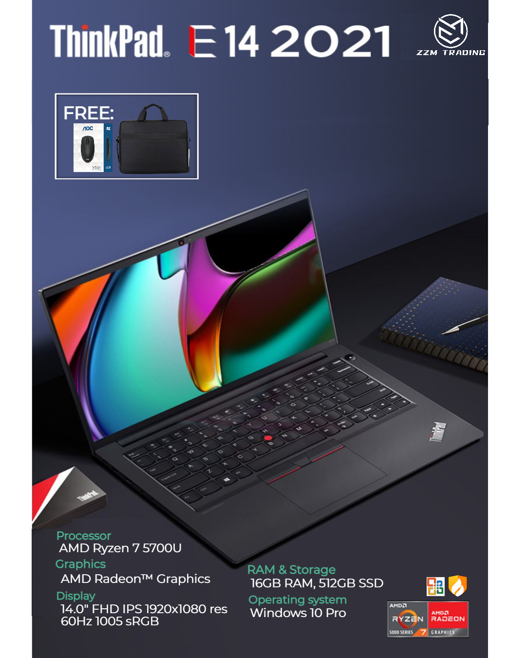 Lenovo ThinkPad E14 Gen 3 2021 Model Ryzen 14