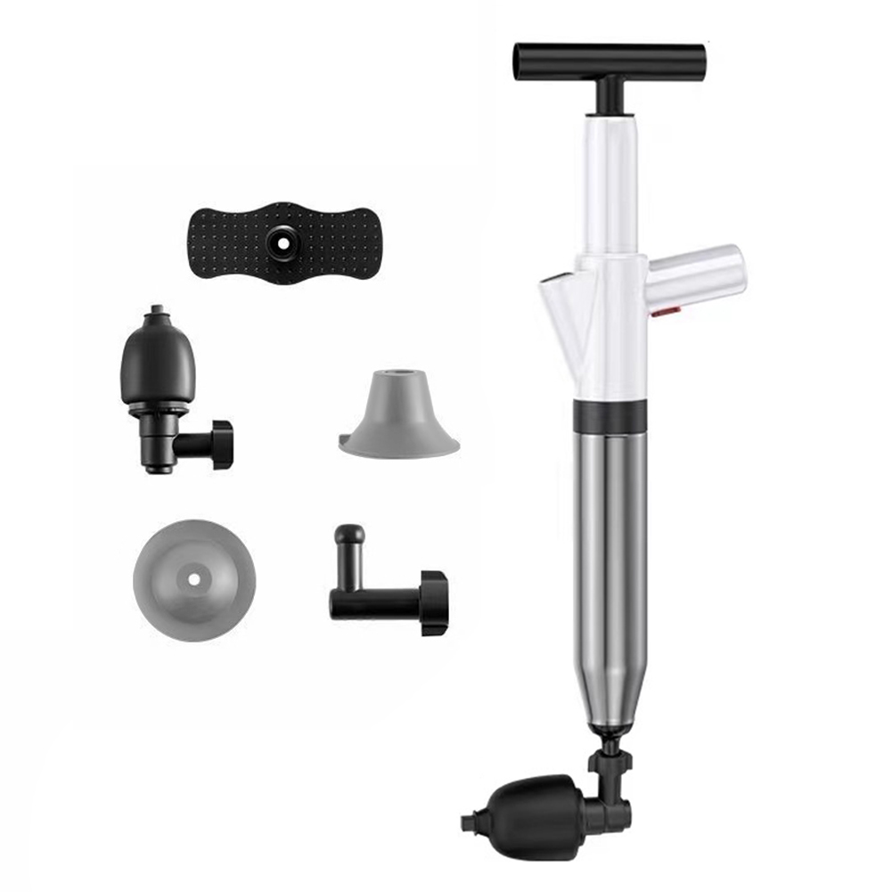 High Pressure Air Drain Blaster - Toilet & Sink Clog Remover With Pressure Gauge