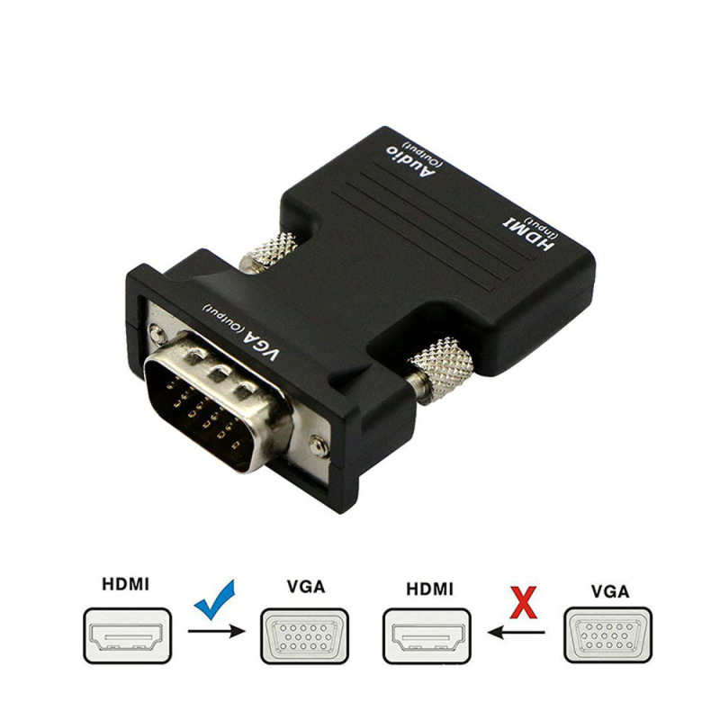 Bảng giá IYAHZC Đầu ra Truyền tín hiệu với cáp âm thanh 1080P Bộ chuyển đổi Nữ đến Nam HDMI sang VGA Bộ chuyển đổi Phong Vũ