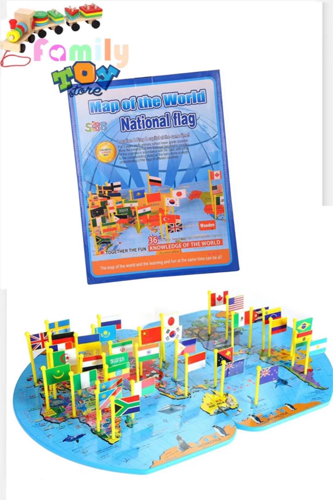 Toy's Family Map of The World National Flag Location & Flag & Capital