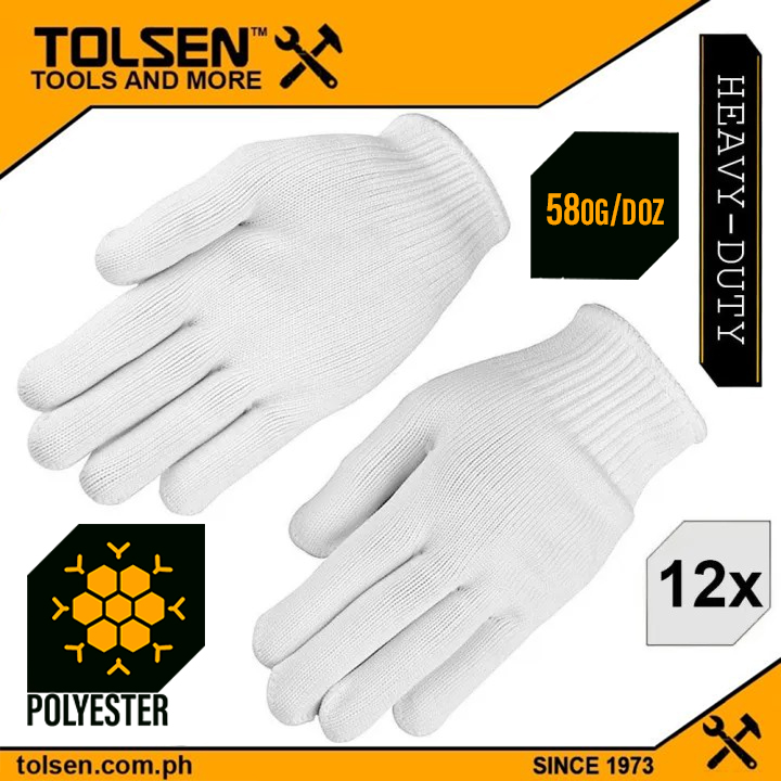 Tolsen (12pairs) 45002 Knitted Polyester Working Gloves 10(XL) Polyester