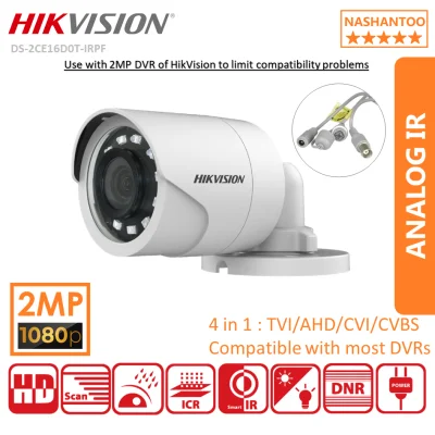 HIKVISION 2MP 1080P 4in1 Outdoor Bullet HDTVI CCTV Camera, IP66 Weatherproof Protection, IR Night Vision Security Analog Camera NASHANTOO