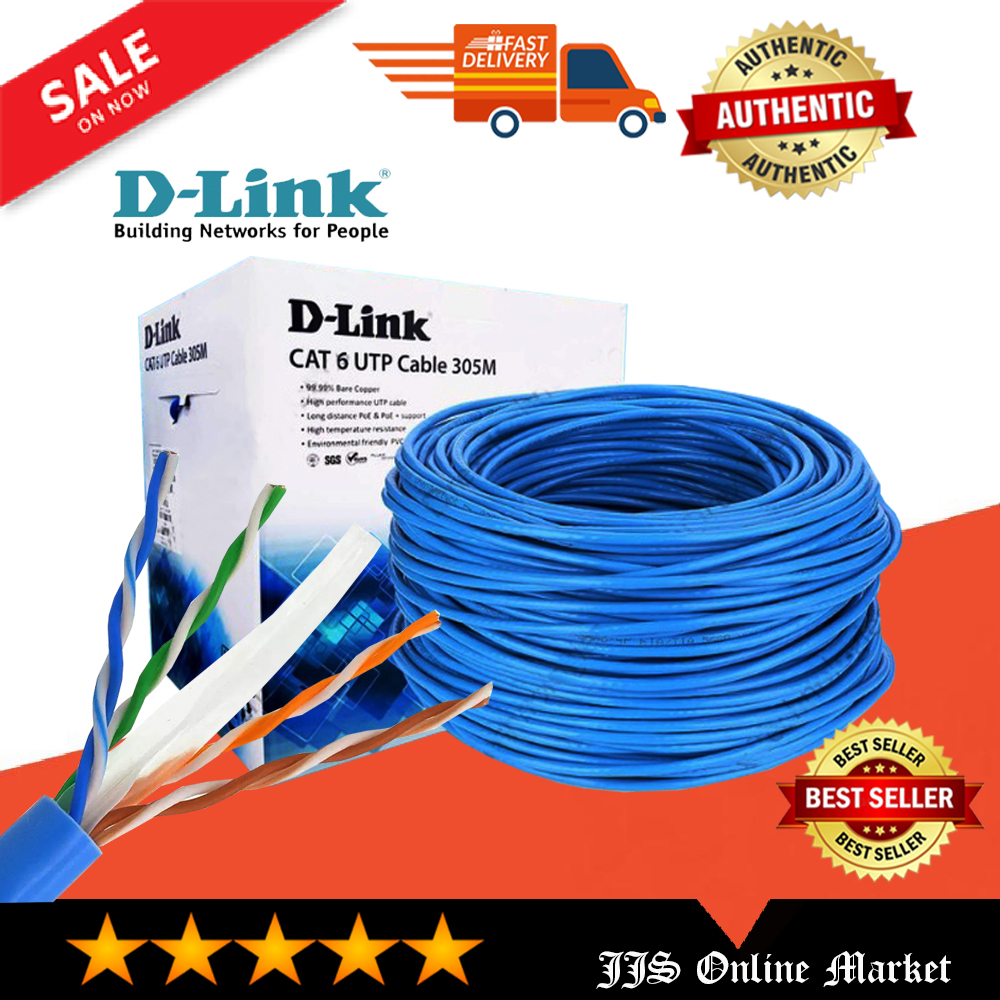 ORIGINAL 305M DLink Cat6 25AWG UTP Cable Pure Copper Indoor dlink