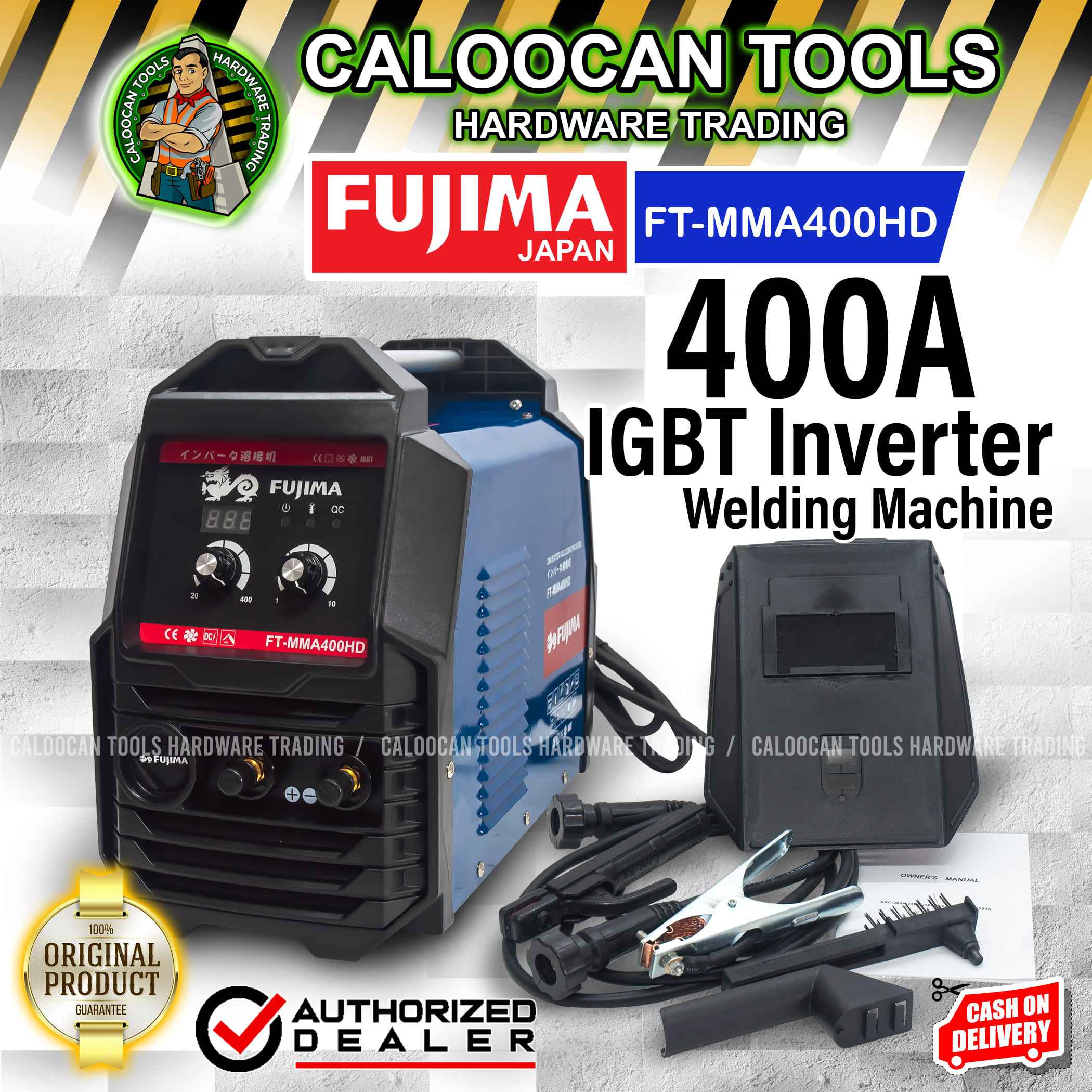 FUJIMA Japan FTMMA400HD 400A MMA Inverter Welding Machine CALOOCAN