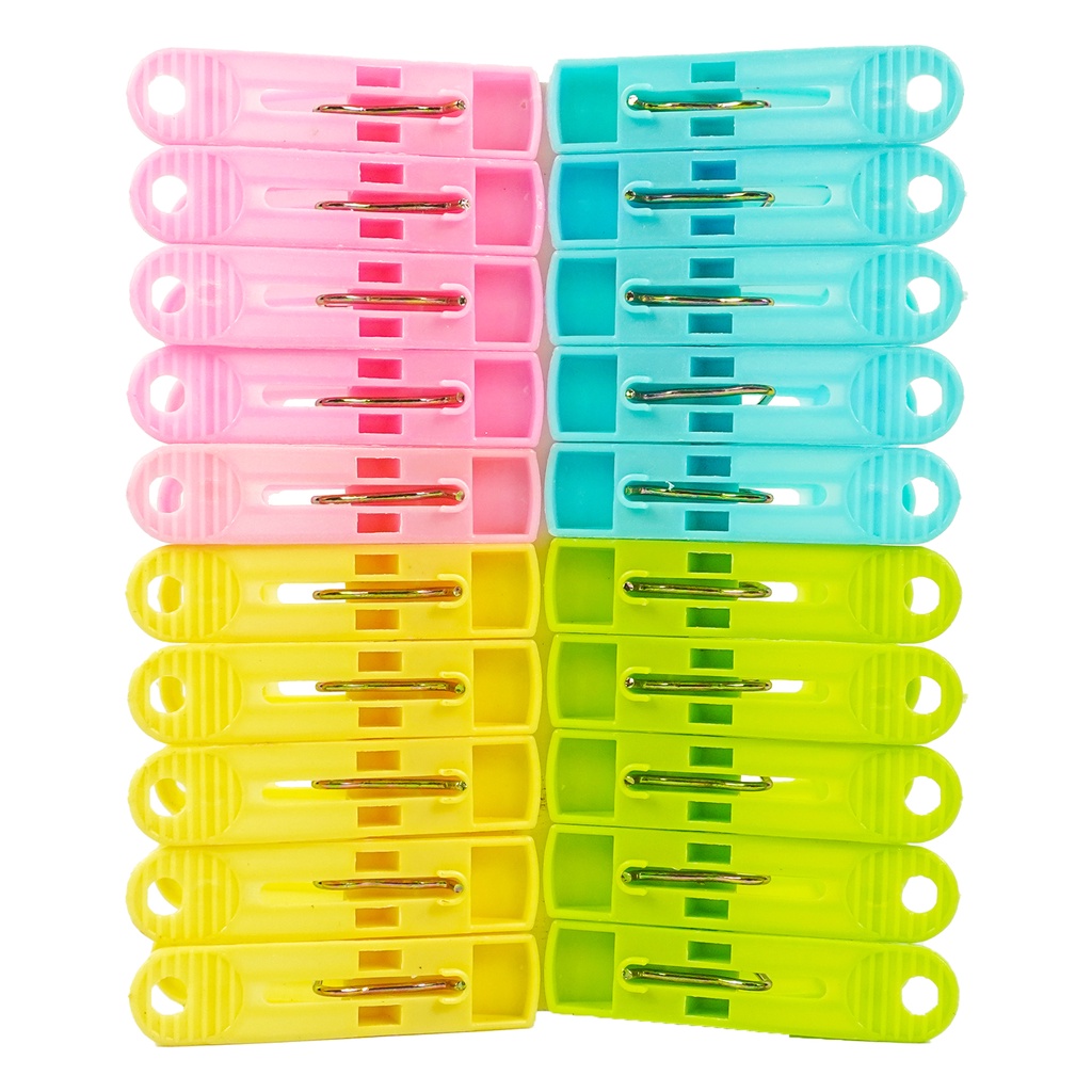 Unique Bargains Plastic Laundry Clothes Drying Pegs Clips Pins Clothespins Assorted Color 20pcs, Size: One Size