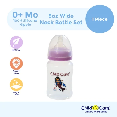 Child Care 8oz Wide Neck Baby Bottle (Anti-Colic Feeding bottle) (BPA Free Feeding Bottle)