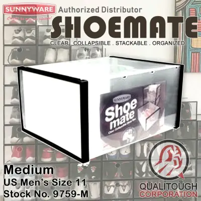 1 dozen (12 pcs) Sunnyware 9759-M ShoeMate Shoe box (Max. US size 11) | shoe mate shoebox organizer 12pcs