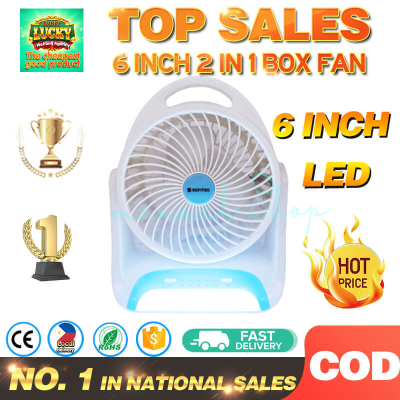 Original Box Fan 2 in 1 Electric Fan + Lamp Portable Desk Fan Electric