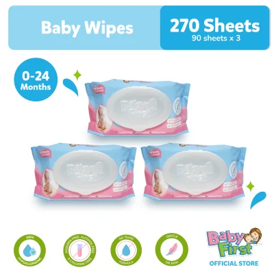 Baby First Baby Wipes 90 Sheets 2+1 Packs (270 Sheets)