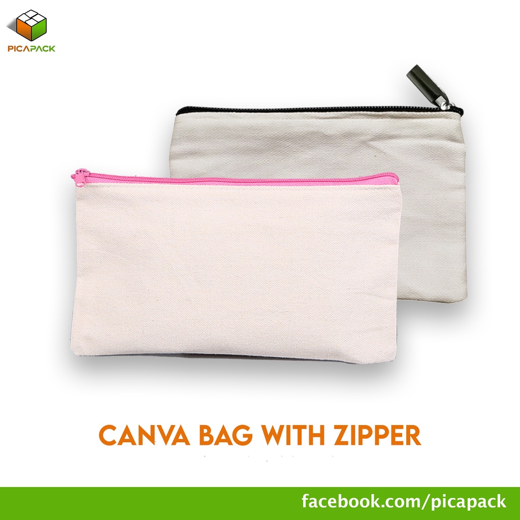1PC Canva Bag with Zipper Katsa Coin Purse Wallet Canva Pouch zipper