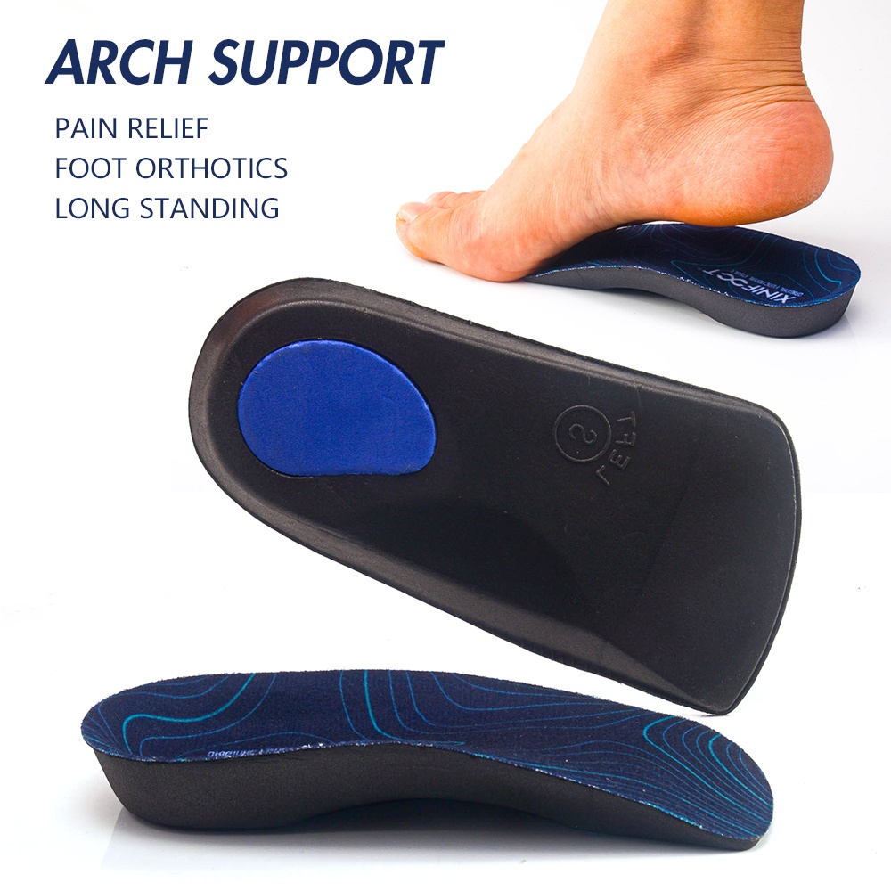 1 Pair Eva Sport Arch Support Half shoes Pad Flat Foot Orthotics insole for men and women