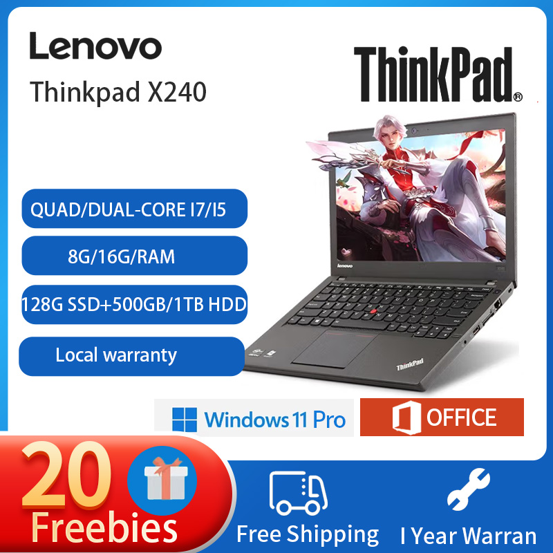 [Brand New]Lenovo ThinkPad X240 Laptop Intel Quad/Dual-Core i7/i5 8GB RAM  128G SSD+500GB/1T HDD ROM Built-in WEBCAM/Camera Online class/learning Wifi  Bluetooth Ms office 365 Windows11 Pro Portable