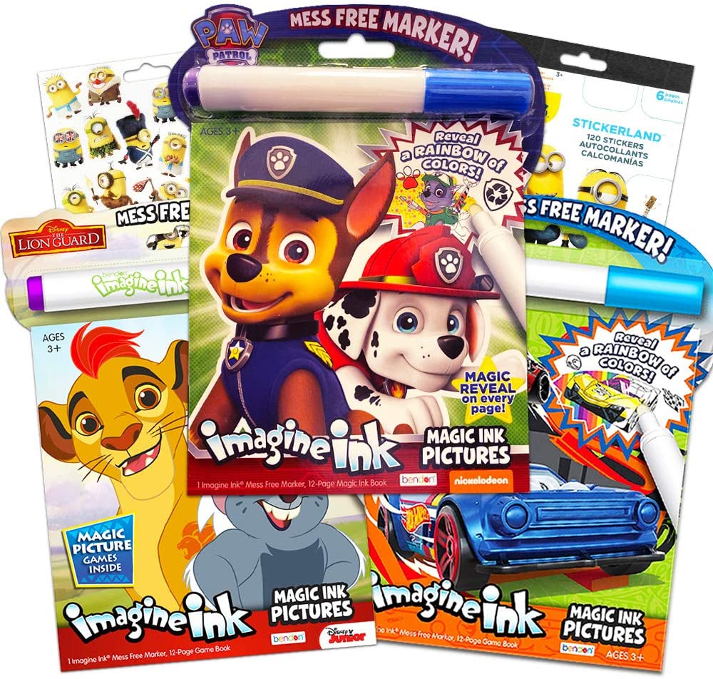 Nickelodeon Imagine Ink Paw Patrol Mess Free Markers and Coloring Book -  Paw Patrol Coloring Pages Bundle for Kids Ages 4-8 with Stickers and Door