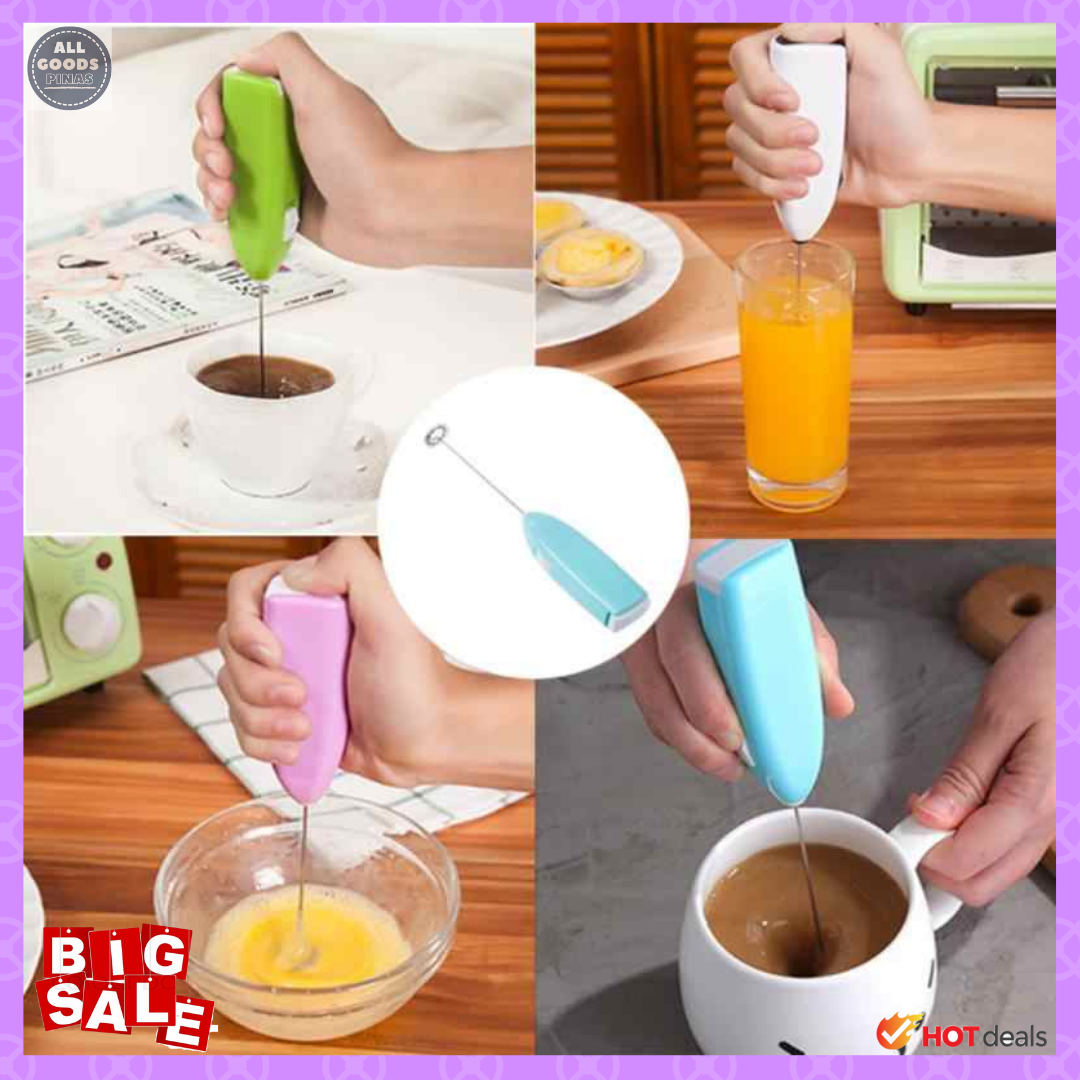 Kitchen Electric Mini Handle Cooking Eggbeater Juice Hot Drinks Milk Frother Coffee Stirrer Foamer Whisk Mixer(Without Battery), Size: 22.5, Pink