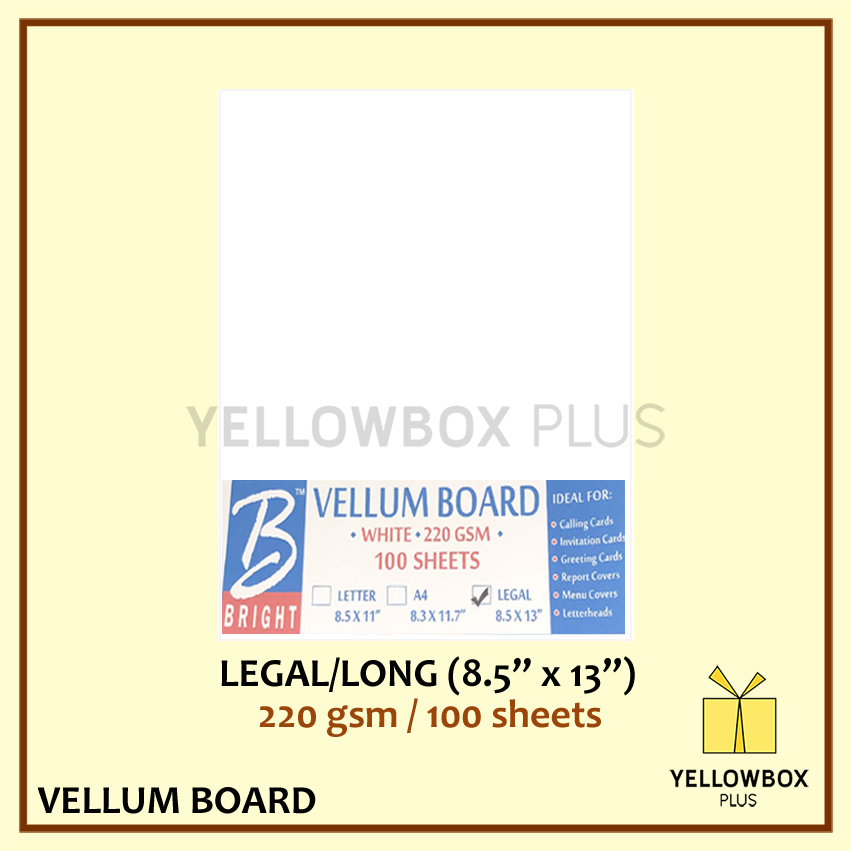 100pcs White Vellum Board Paper A4 letter Long Legal size 180 gsm 220 gsm Bright Vellum Board