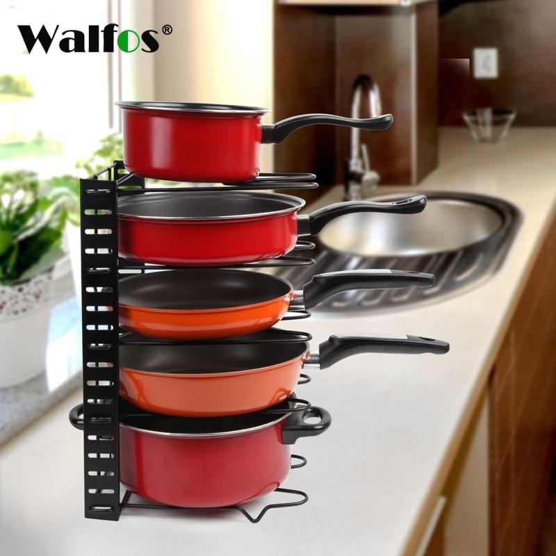 The Clean Store Adjustable 8-Tier Metal Pot Rack Organizer - Stainless Steel - Contemporary/Modern Style - 31-in Length - Easy Installation 424 At