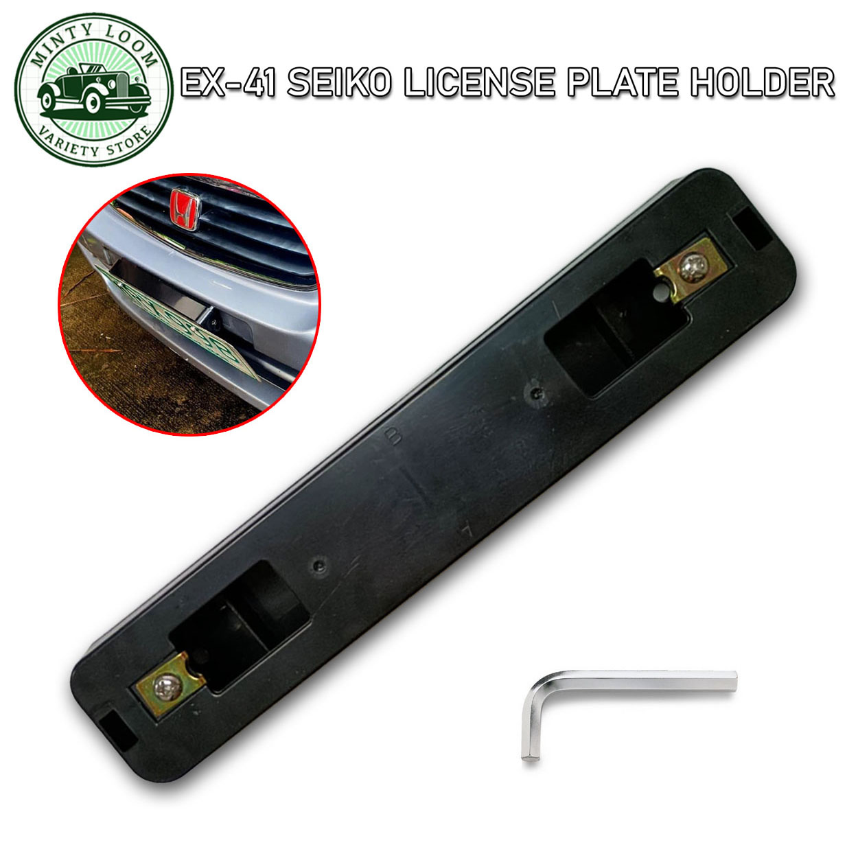 JDM Style Universal License Plate Frame – 2-Pack, Black Plastic Racing Style