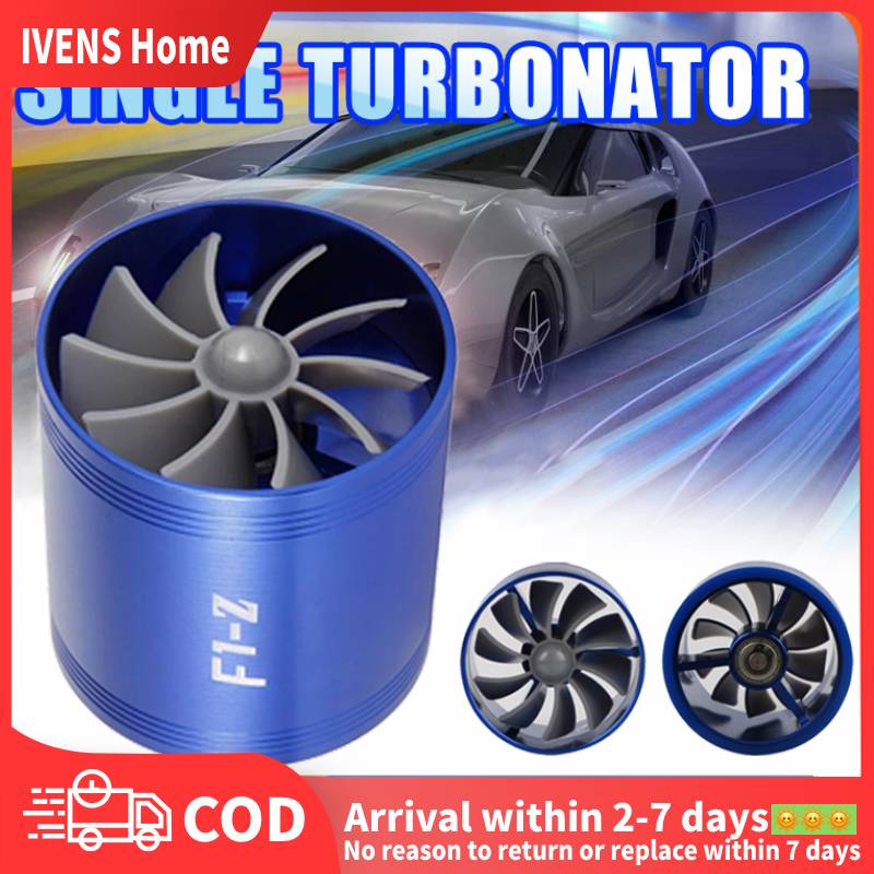 Double Supercharger Car Turbo Air Intake Turbine Gas Fuel Saver Fan Turbine  with Single Propeller for 65-74mm Air Intake Hose Turbo Fan Air Filter Intake  Gas Fuel Saver Fan Car Supercharger