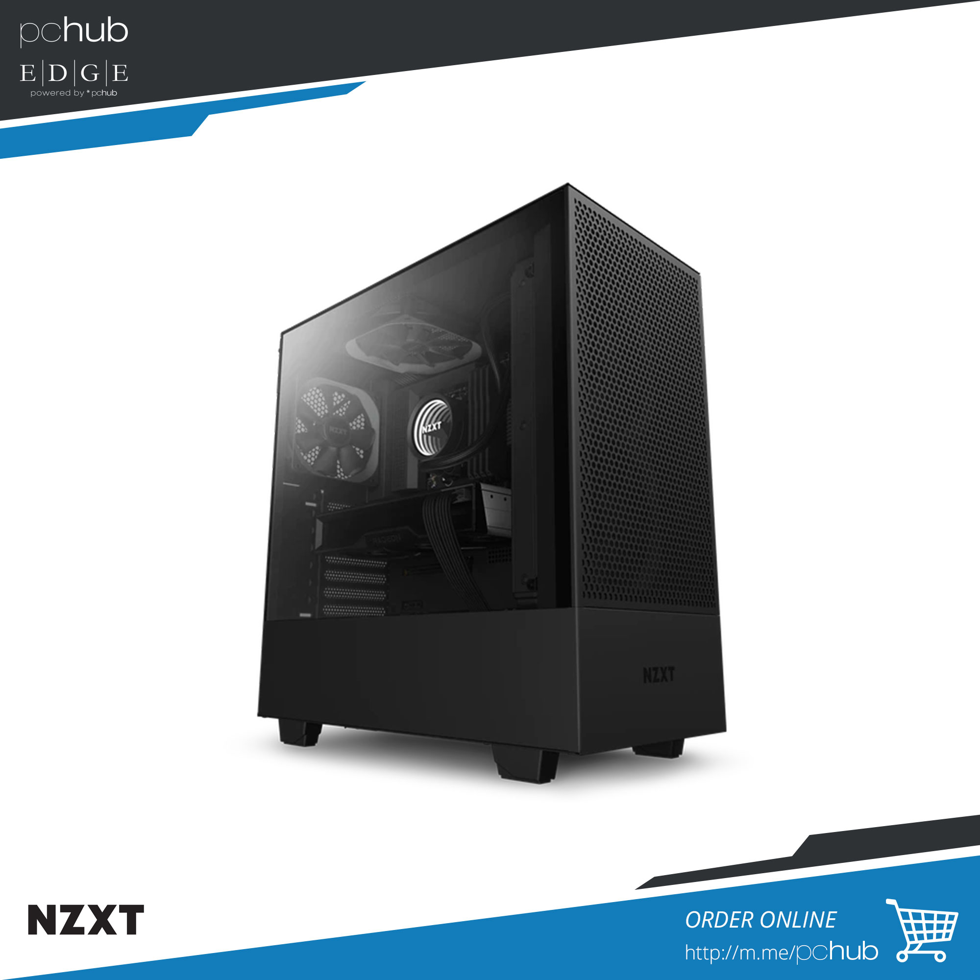 NZXT H510 Flow TG Matte Black ATX , 2x120mm, pn: CA-H52FB-01 | Lazada PH