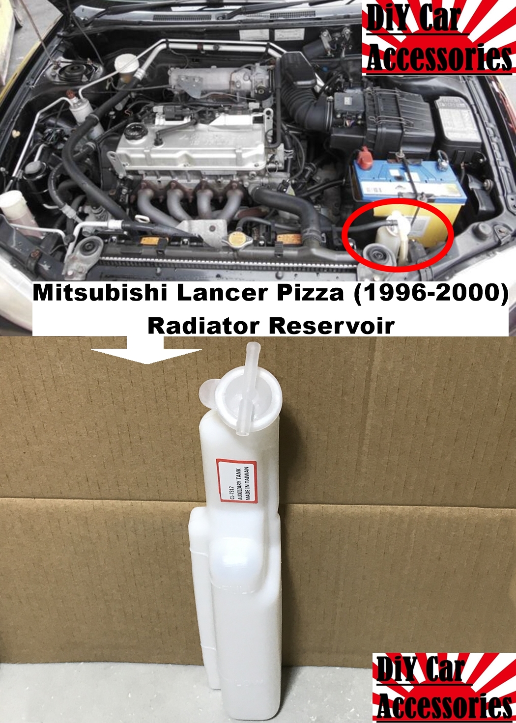Radiator Overflow Bottle Aftermarket Suits Mitsubishi Lancer CE 1996 to