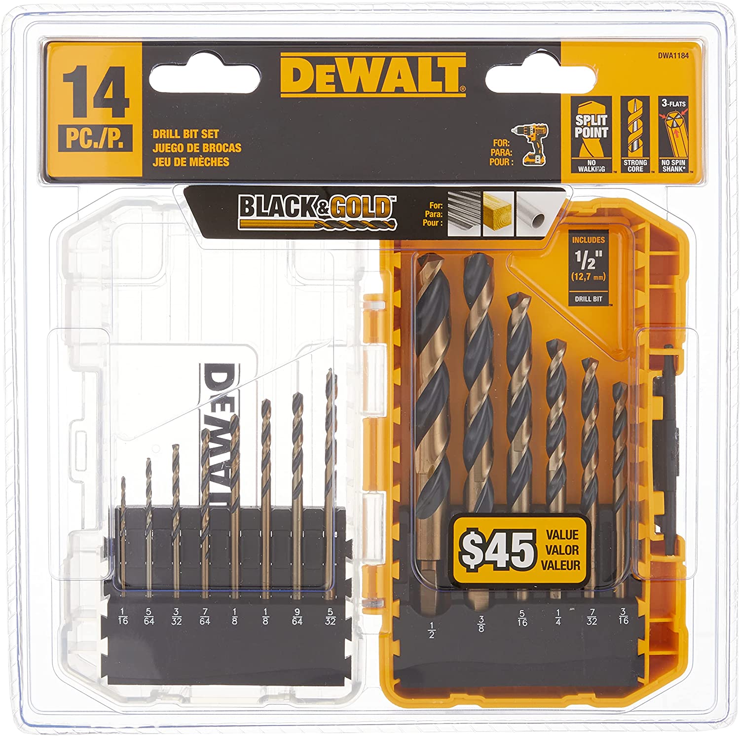 DeWALT DWA1184 BLACK AND GOLD DRILL BIT SET, 14Piece Lazada PH