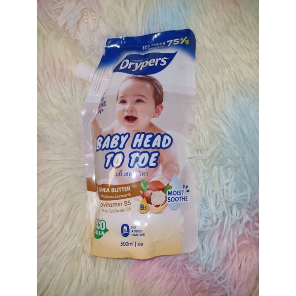 hypoallergenic baby wash natural aloe baby shower gel Drypers Head to