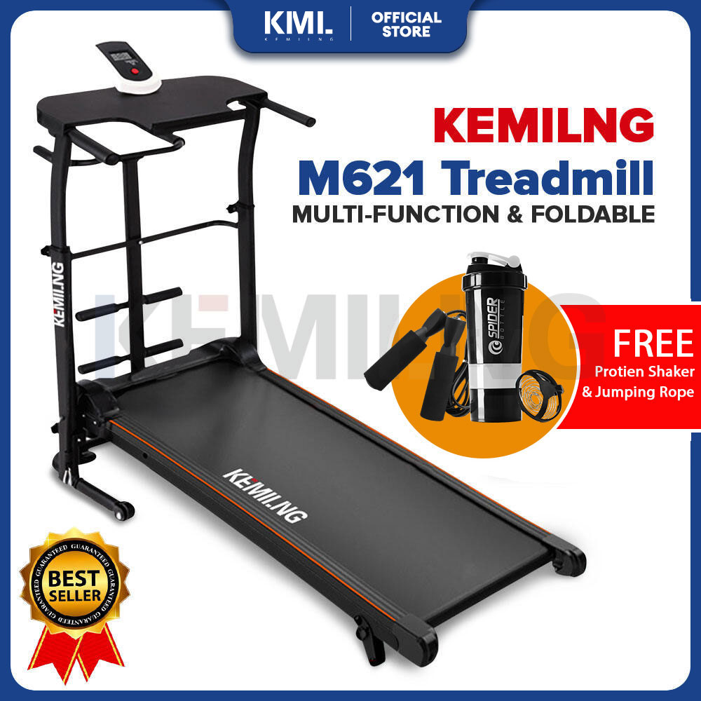KEMILNG M621 Multifunctional Manual Treadmill, Foldable Walking