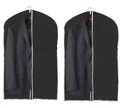2pcs Suit Dust Cover Bag Garment Formal Dress Storage Zip Bag Dust-proof Hanging Travel Pouch