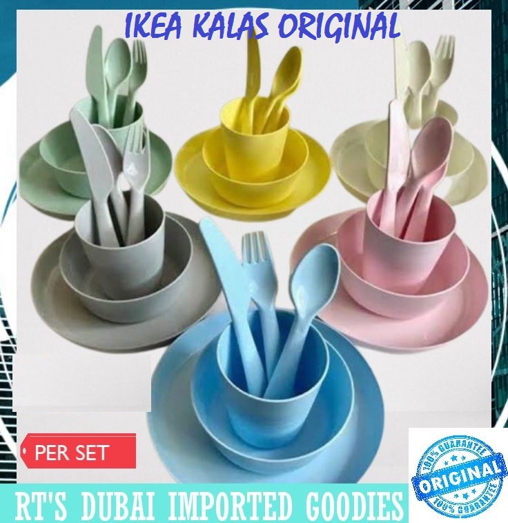 Original I K E A KALAS Durable Children Plate Bowl Cup and Cutlery