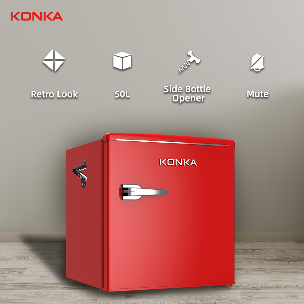 KONKA 50L Refrigerator Single Door Freezer Fridge for Home  Dormitory Fridge Konka Refrigerator No Frost Personal Refrigerator Direct  Cool