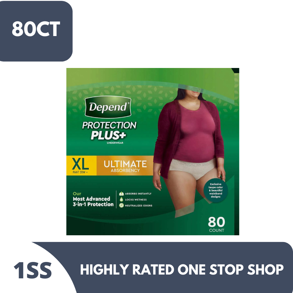 Depend Protection Plus XL Ultimate Absorbency 80CT