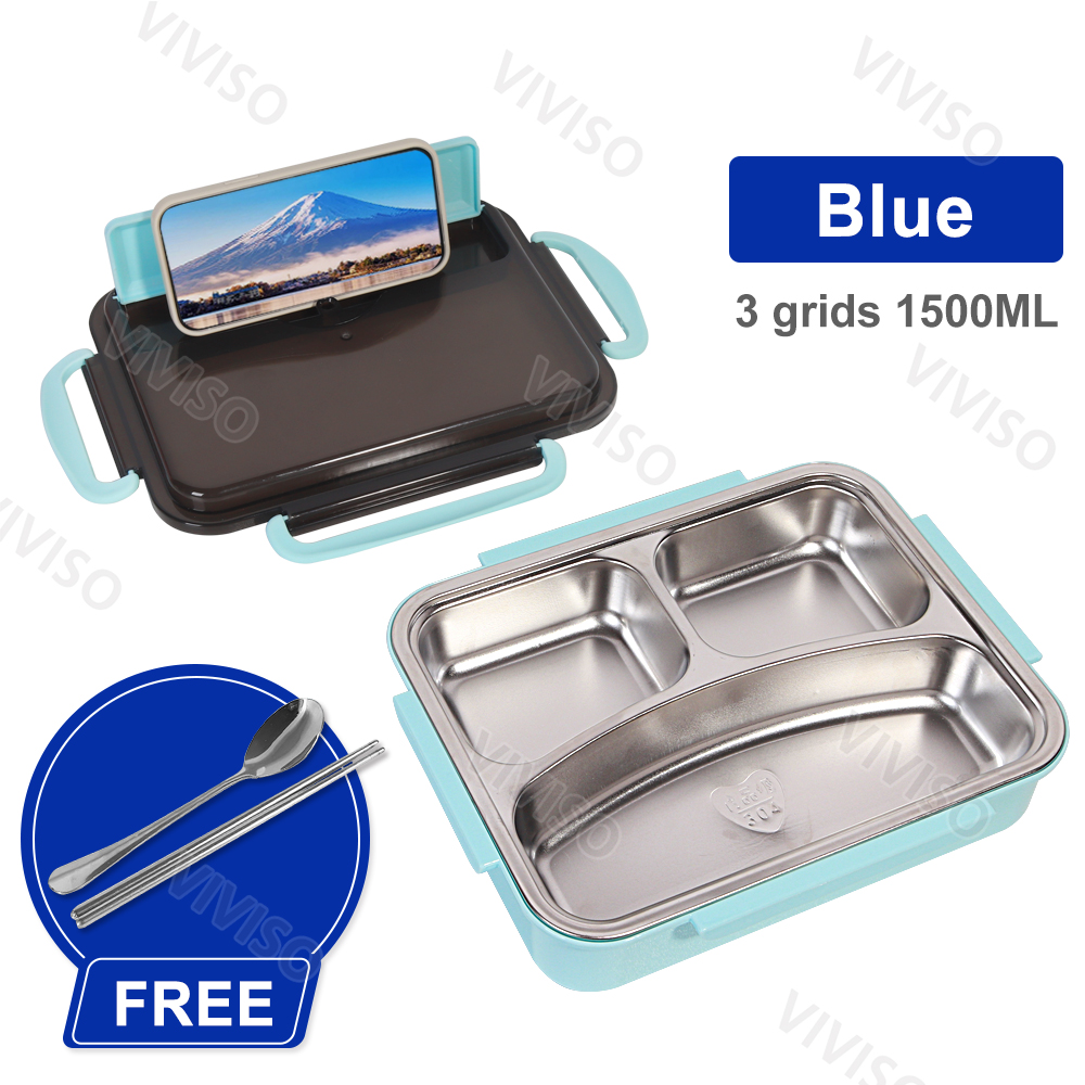 【Free shipping】1500ML 304 stainless steel Lunch Box With Utensils ...