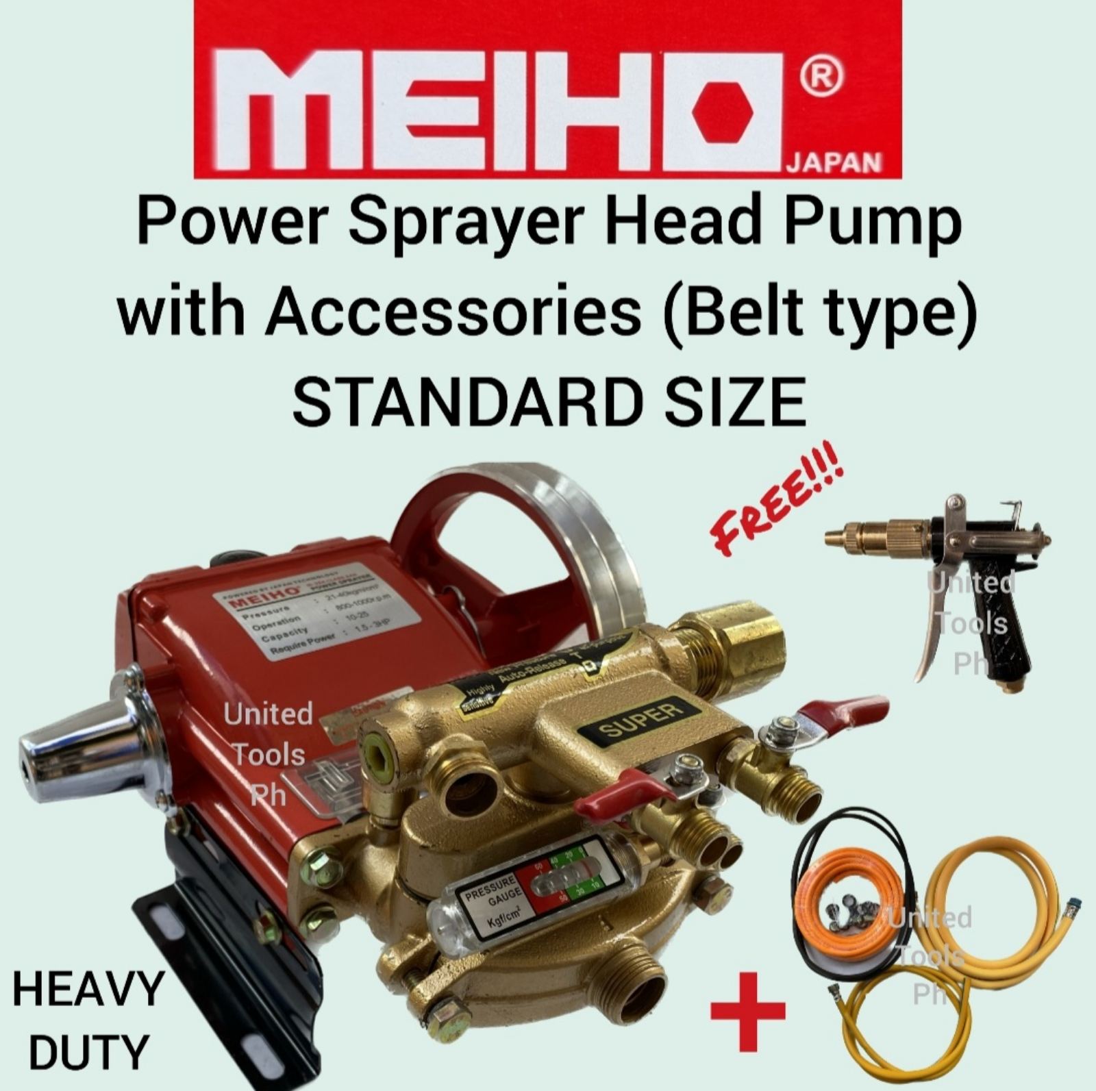 MEIHO Power Sprayer PUMP HEAD with accessories (BELT TYPE) HEAVY DUTY