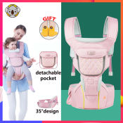 Breathable Baby Carrier with Hip Seat and Free Socks