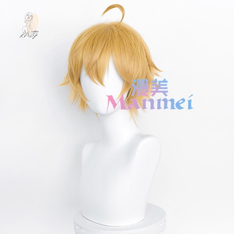 K💕WIG Genshin Impact Tohmas Cosplay Unisex 56cm Light Brown Wig Cosplay ...