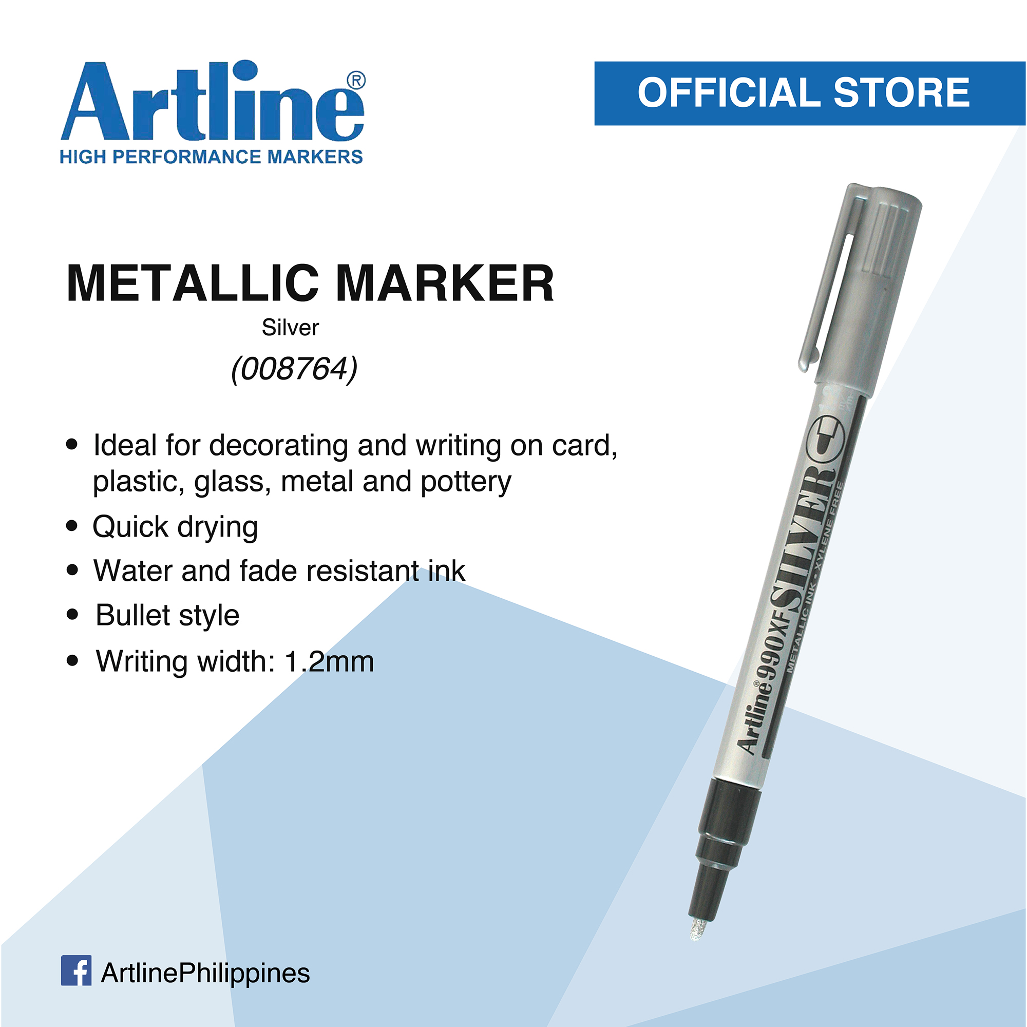 Artline Silver Color Marker Pen ARTLINE 900XF PAINT MARKER BULLET