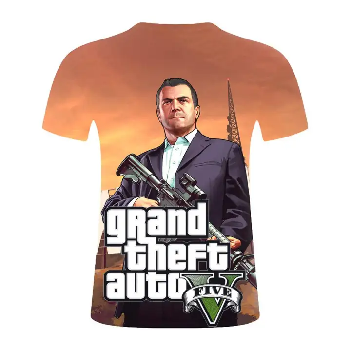 Grand Theft Auto Game Gta 5 Men Summer T Shirts Cool Gta5 Men Tshirt Colorful Print T Shirt In Couples Tee Shirt Funny Clothing Lazada