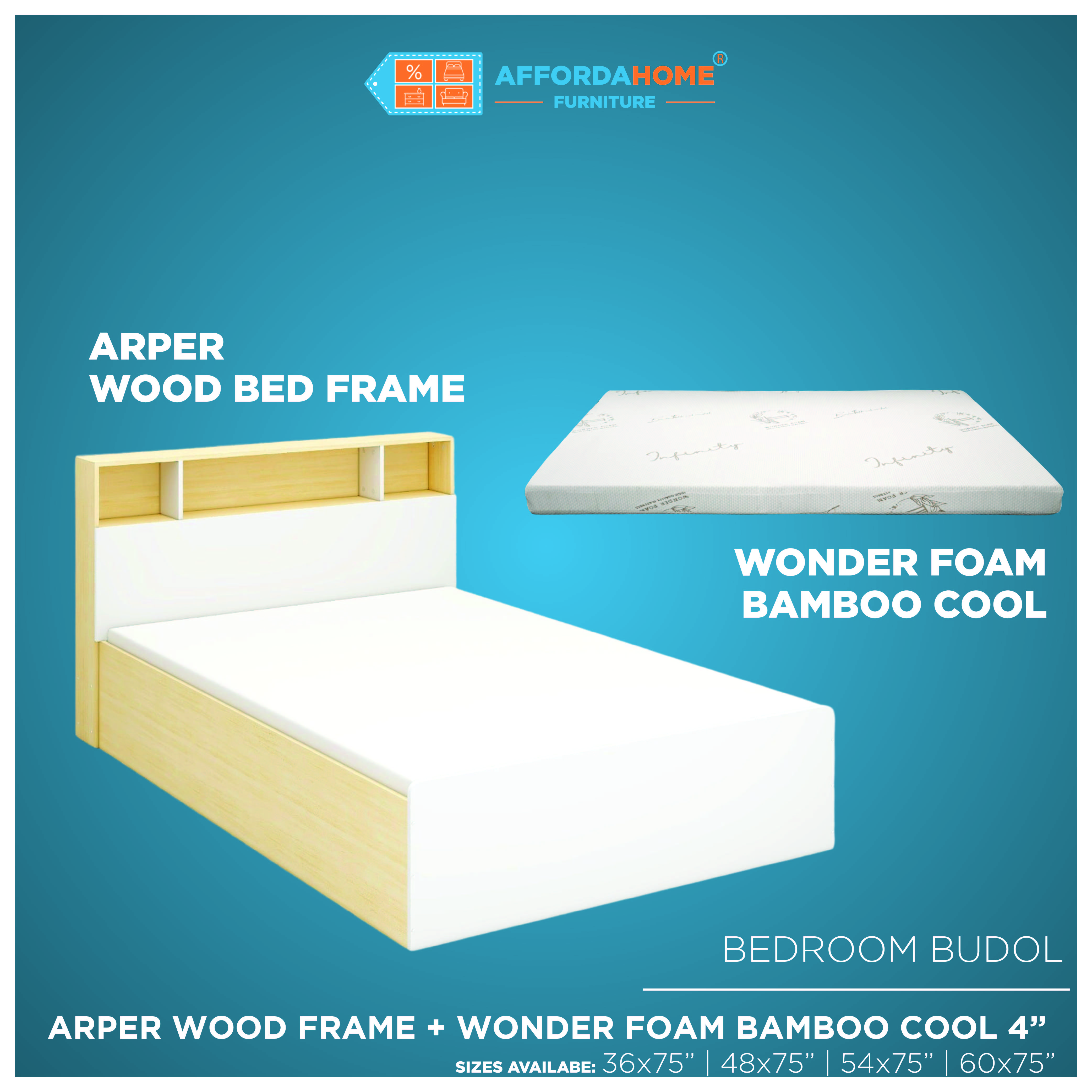 BUNDLE ARPER BEDFRAME + 4" WONDER FOAM FOAM MATTRESS Lazada PH